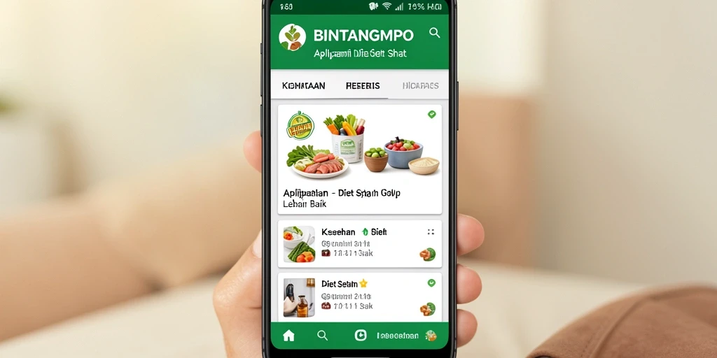 Antarmuka BINTANGMPO yang sederhana dan fungsional untuk diet sehat.