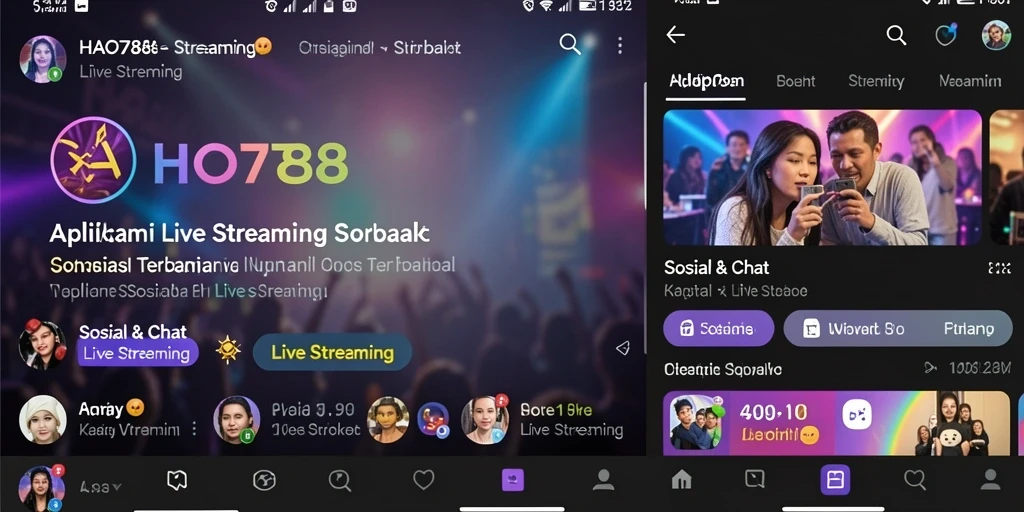 Tampilan antarmuka HAO788 menampilkan fitur Live Streaming yang interaktif.