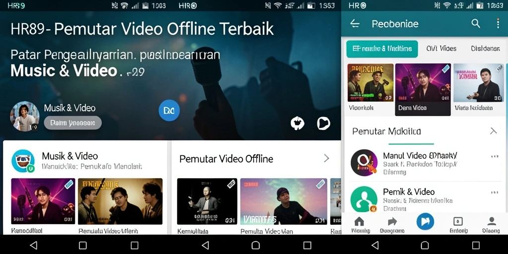 Tampilan antarmuka HR89 yang user-friendly untuk pemutar video offline.