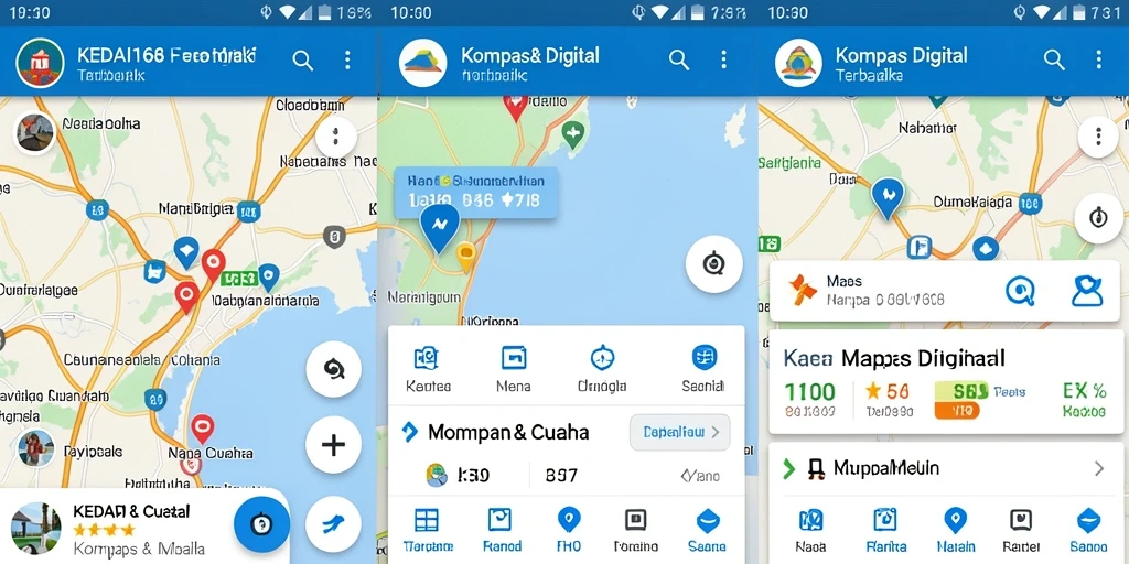 Tampilan antarmuka KEDAI168 dengan fitur kompas digital yang informatif.