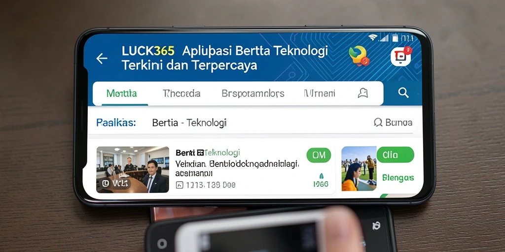 Antarmuka utama LUCK365 menampilkan berita teknologi terkini dengan jelas dan menarik.
