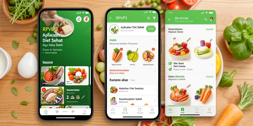 Antarmuka RPVIP3 yang intuitif dan menarik untuk Diet Sehat.