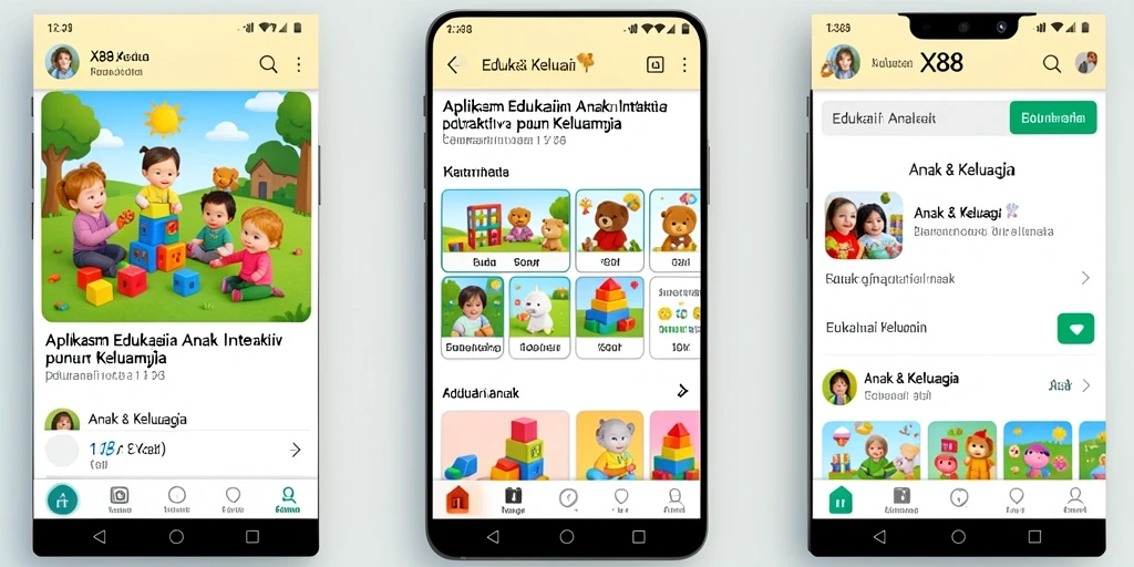 Tampilan antarmuka edukatif dan interaktif X88.